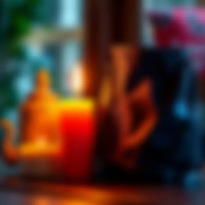 Candles and Bags A candle burns brightly next to a bag, illustrating the impact of lighting on investment choices.