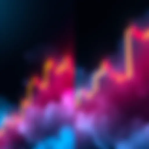 Illustration showing bullish and bearish candlestick patterns with upward and downward trends