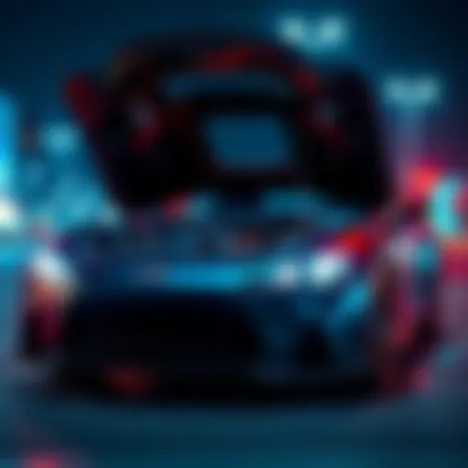 A fancy car with a missing engine under the hood, symbolizing the risk of buying crypto presales.