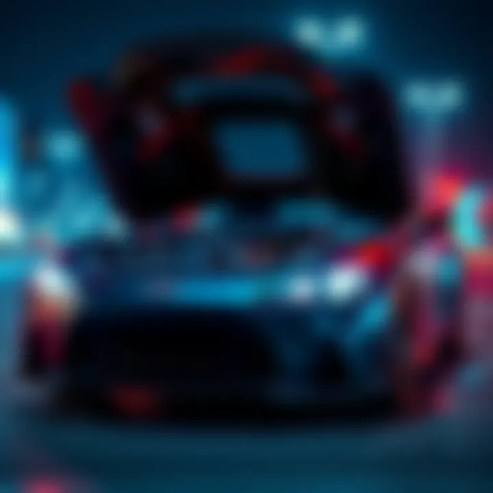 A fancy car with a missing engine under the hood, symbolizing the risk of buying crypto presales.