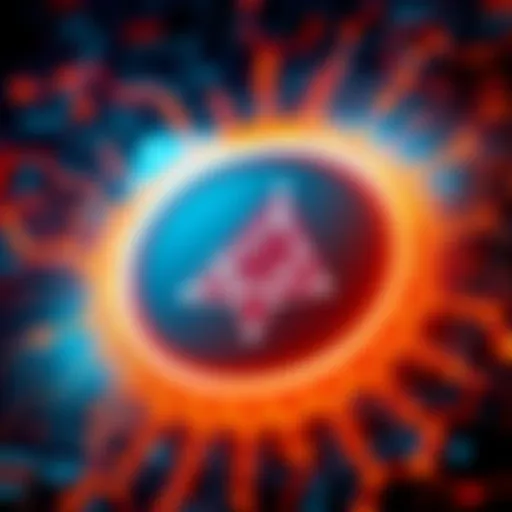 A visual representation of the Cardano logo over a digital blockchain background, illustrating the impact and discussion around the mainnet incident.