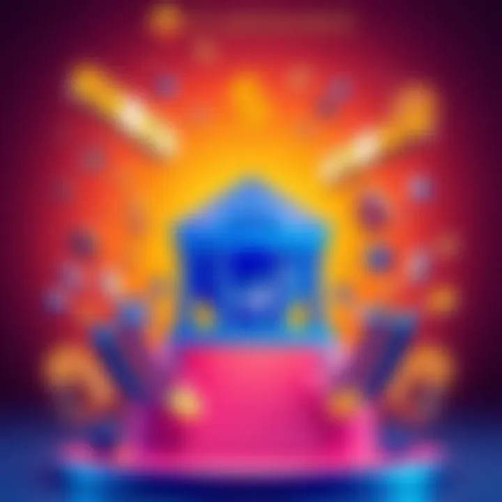 Cardano Logo with Banking Symbols The Cardano logo surrounded by banking symbols like a bank building and dollar signs, representing its role in the banking industry.