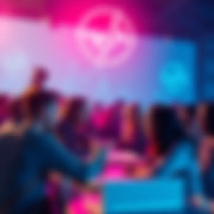 A diverse group of people discussing and voting on a digital platform, symbolizing democracy in Cardano.