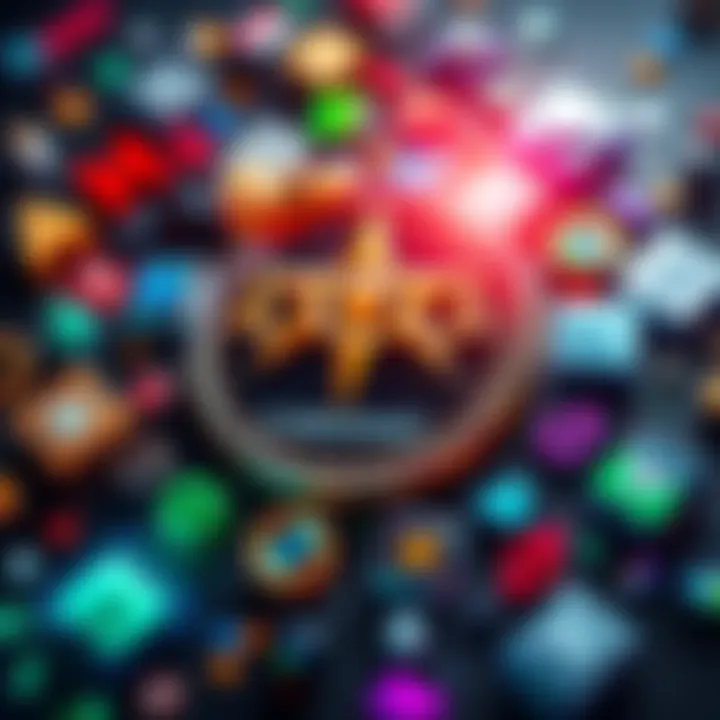 Cardano logo surrounded by icons representing various digital assets