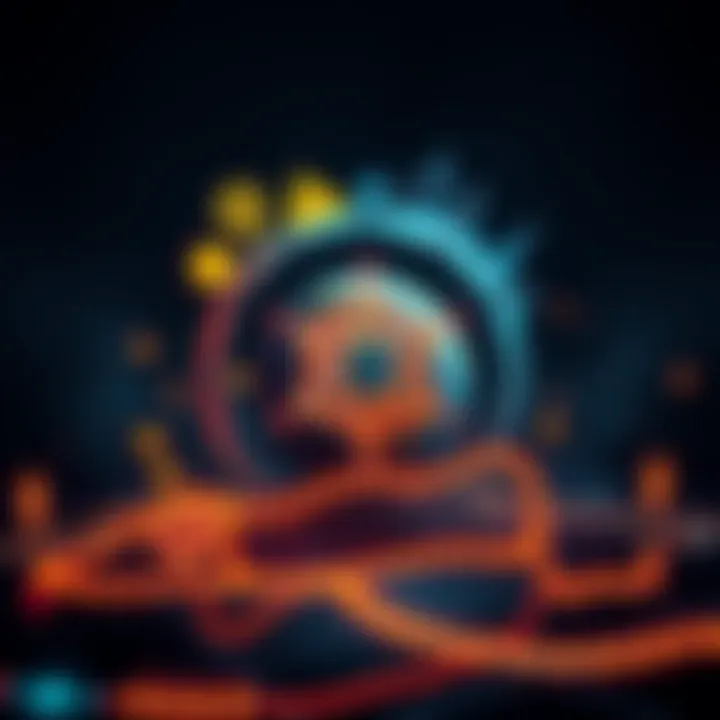 A graphic showing Cardano's logo with symbols representing global issues such as climate change, poverty, and technology.