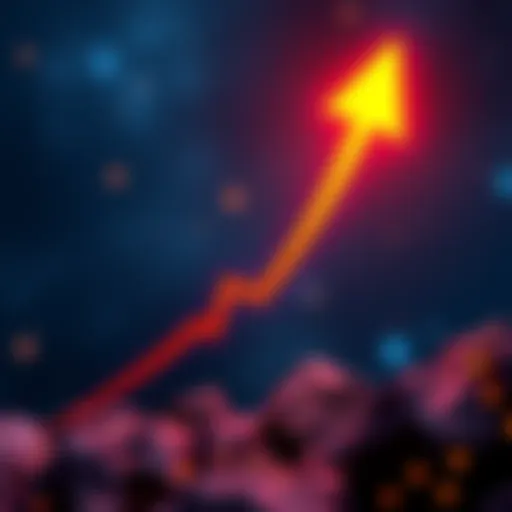 The Cardano logo with an upward trend arrow, symbolizing growth and market optimism