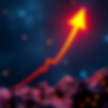 Cardano Logo with Upward Trend The Cardano logo with an upward trend arrow, symbolizing growth and market optimism