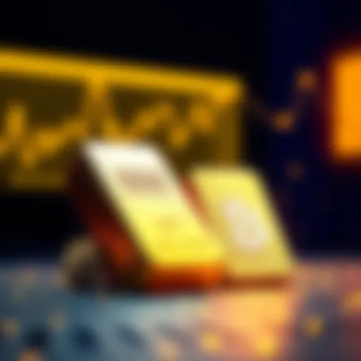 Visual representation showing traditional gold bars next to digital gold icons, symbolizing the debate between physical and digital assets.