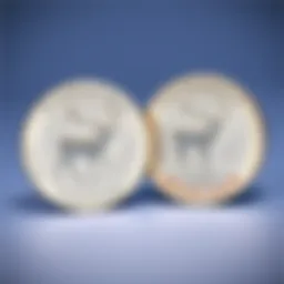 Two beautiful Caribou quarters from 1991 and 1992 displayed together, showcasing their detailed designs and craftsmanship.