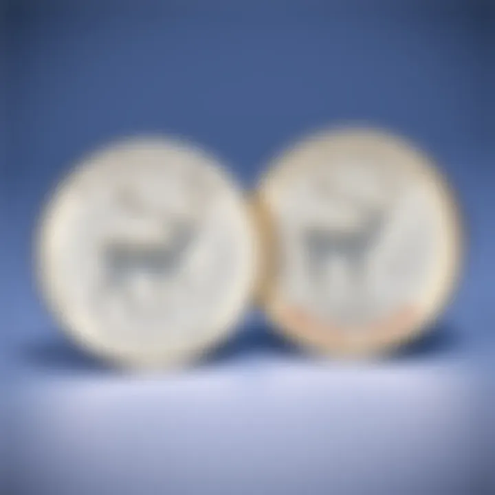 1991 and 1992 Caribou Quarter Coins Two beautiful Caribou quarters from 1991 and 1992 displayed together, showcasing their detailed designs and craftsmanship.
