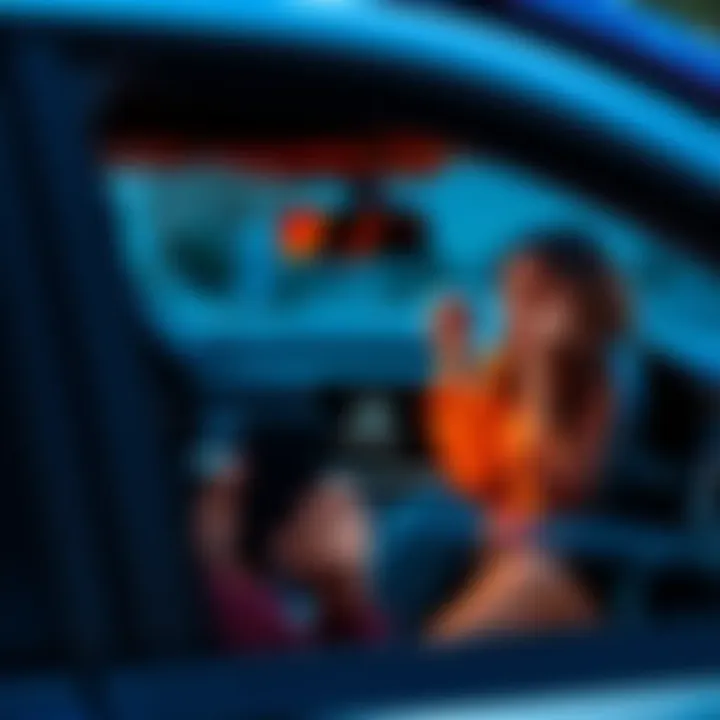 A frustrated driver looking at their smartphone as Apple Carplay struggles to connect in a Honda CRV