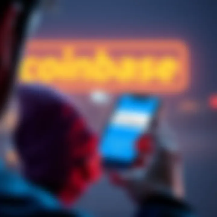 Frustrated person looking at a Coinbase app with a cash withdrawal error message