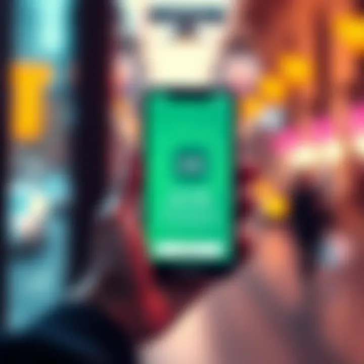 A hand holding a smartphone displaying a Cash App logo with money symbols around it, symbolizing generosity and support for Blessing Day.