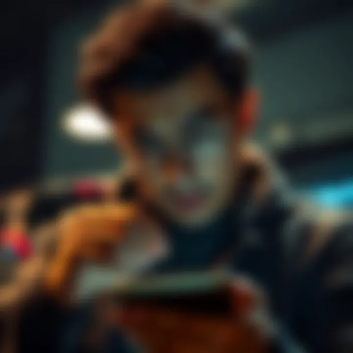 A frustrated user trying to access payment information on their phone with Cash App open, looking confused and concerned about withdrawal issues.