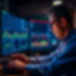 A person analyzing cryptocurrency charts while considering selling Bitcoin and Ethereum during a market downturn