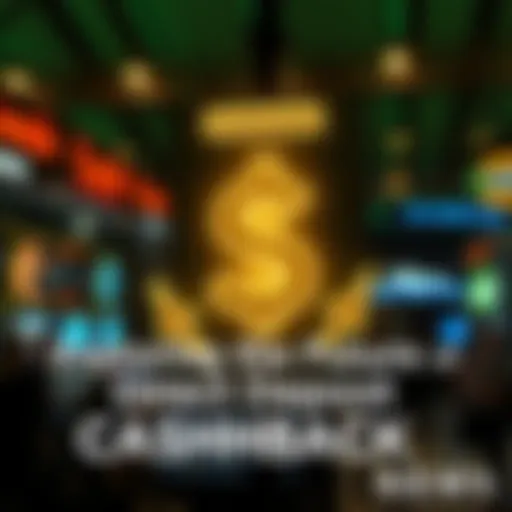 Cashback concept sign A sign representing cashback rewards with a dollar sign and arrows indicating movement or return of money