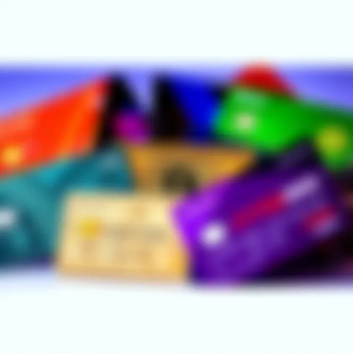 A variety of crypto cards displayed with cashback offers, showcasing their benefits and fees