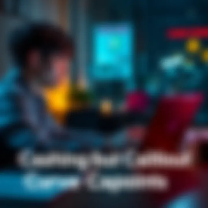 A person sitting at a desk, looking at a laptop with a digital wallet on the screen, contemplating ways to cash out Curve Cash Points.