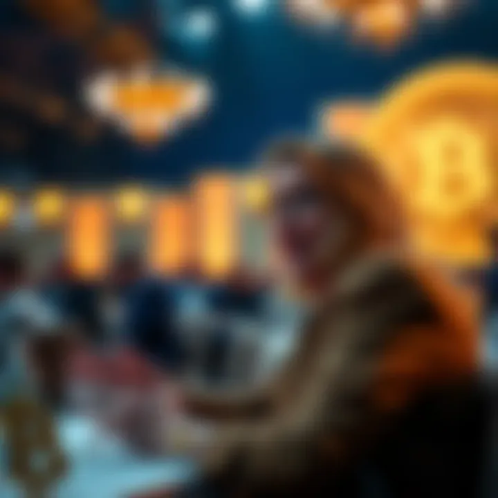 Cathie Wood speaking at a conference about Bitcoin and its future amid global changes