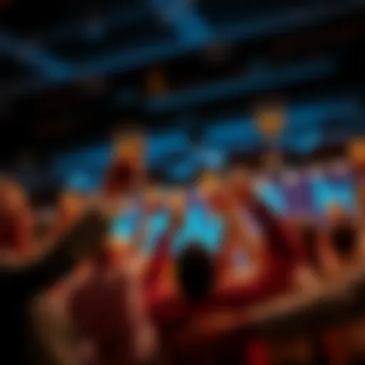 Investors cheer and raise glasses in celebration of successful purchases during a market dip