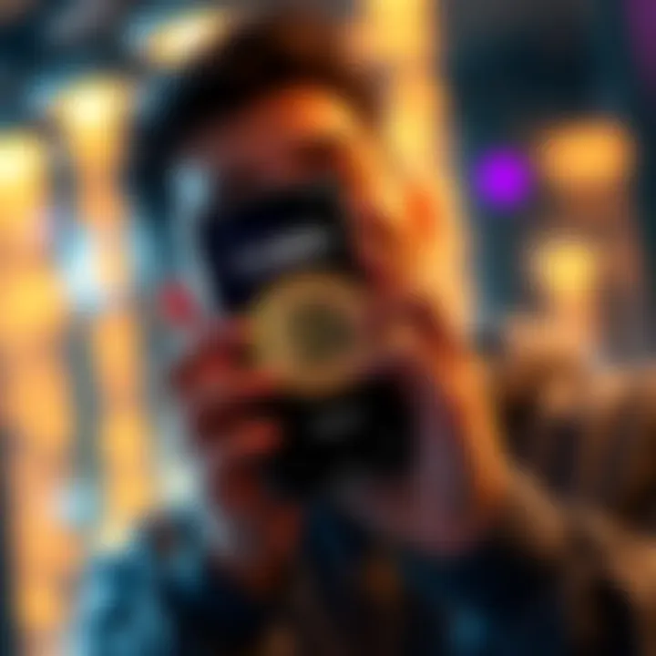 Celebrating 1.3 Bitcoin A person holding a smartphone displaying Bitcoin balance of 1.3 BTC with a joyful expression