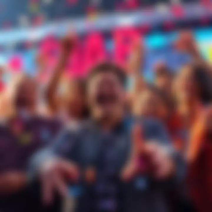 A group of happy people celebrating with confetti and smiles after hitting the 50AB jackpot.