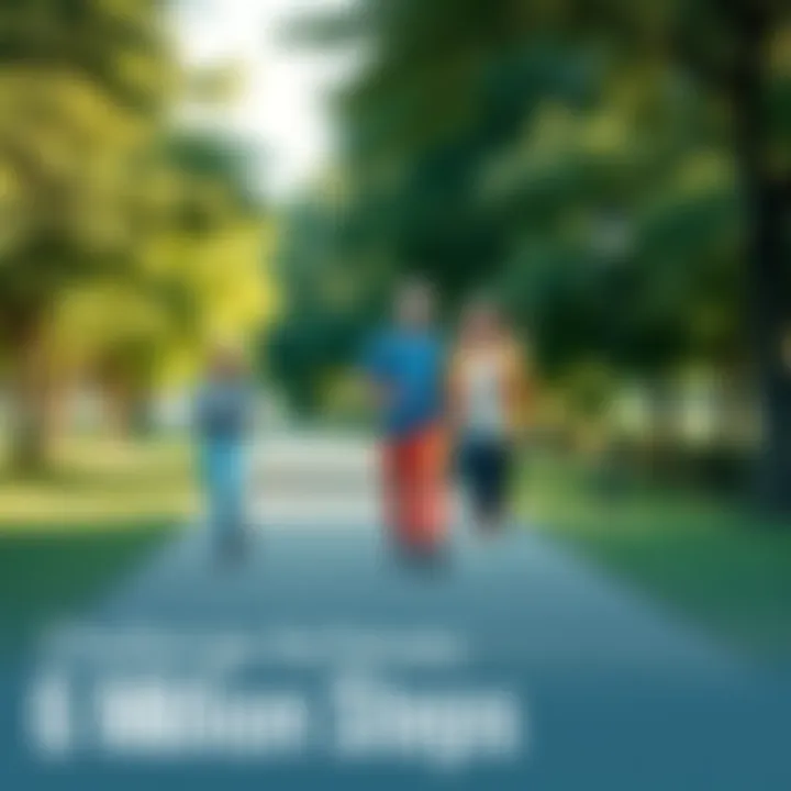 People walking on a path in a park, smiling and enjoying an active lifestyle to celebrate reaching a fitness milestone.