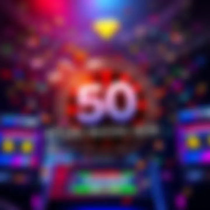 A joyful celebration with confetti and a digital display showing 50 Atlas Bucks won on a diamond wheel.