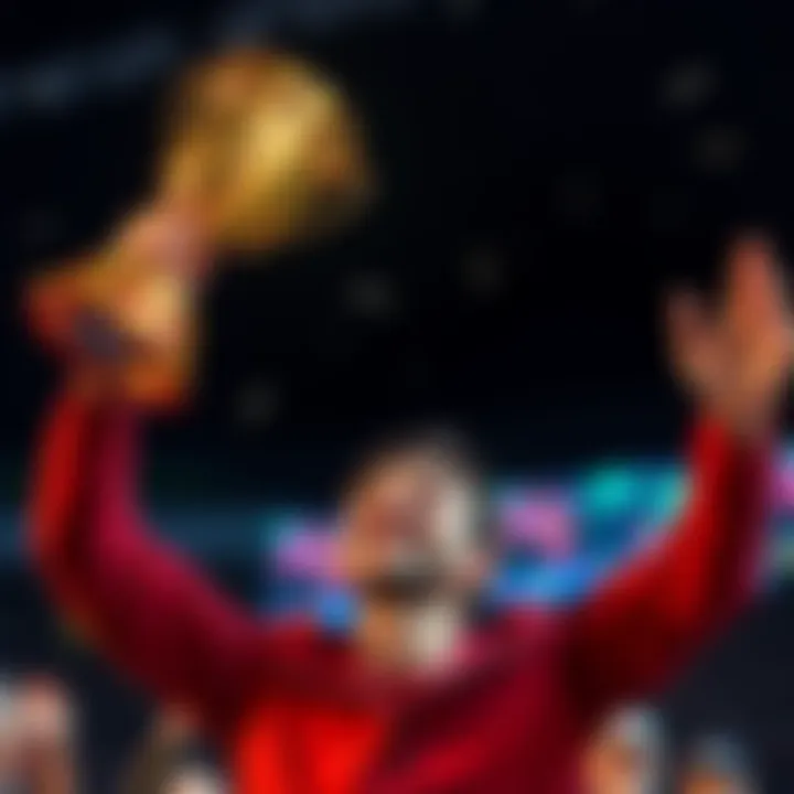 Celebrating Success A person joyfully holding up a trophy with a big smile, representing a major achievement.