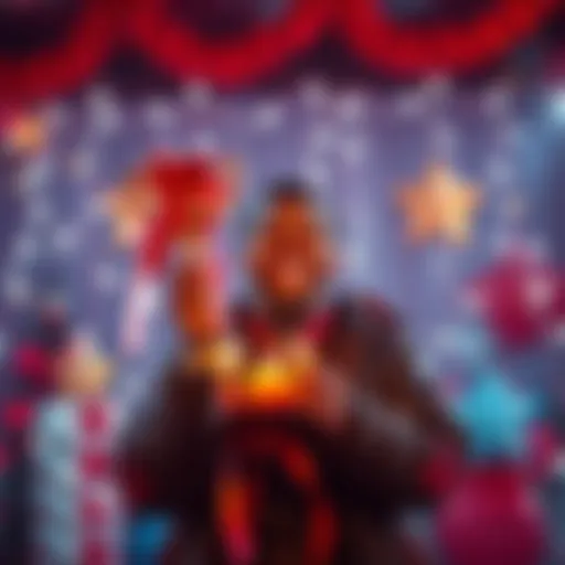 A person joyfully celebrating their 400 AB achievement with a smile, holding a trophy or medal, surrounded by festive decorations.