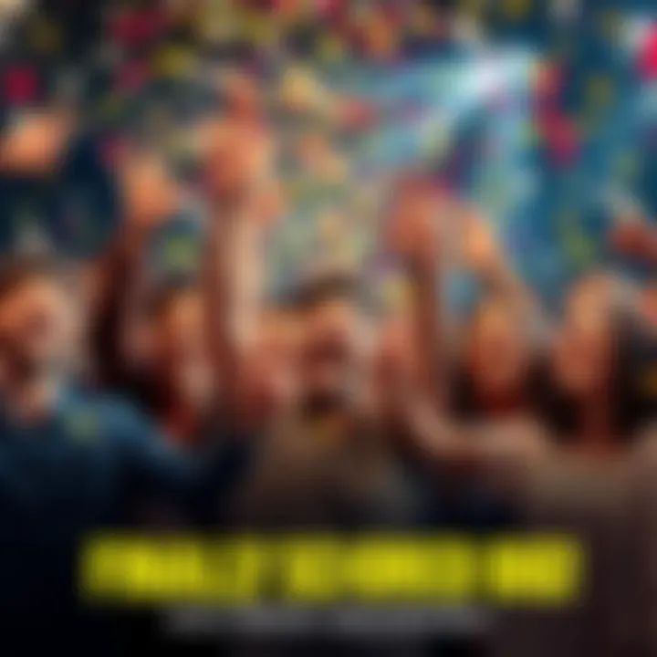 A group of happy people celebrating a major achievement with confetti and smiles.
