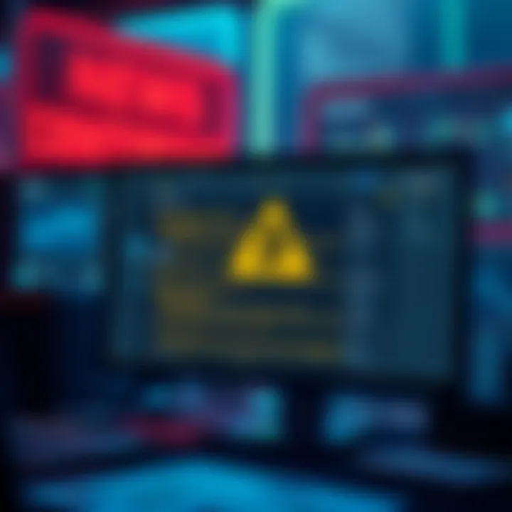 A computer screen showing a Bitcoin forum with a warning sign and messages about censorship on AI discussions