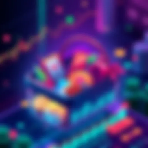 A graphic showing themed investment baskets with stocks, cryptocurrencies, and assets on the Solana blockchain.