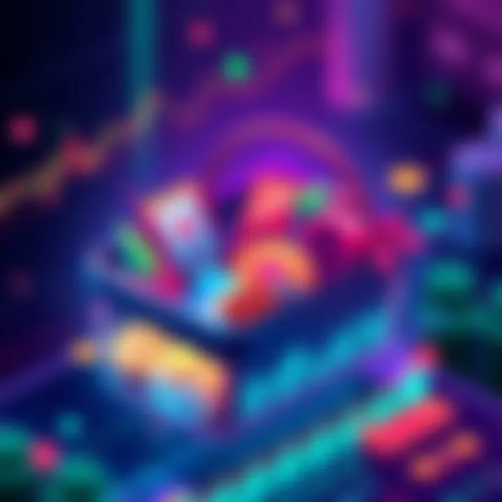 A graphic showing themed investment baskets with stocks, cryptocurrencies, and assets on the Solana blockchain.