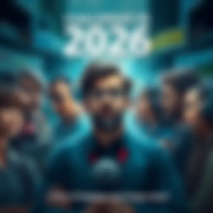 A group of diverse people facing various challenges, symbolizing economic shifts and personal struggles in 2026.