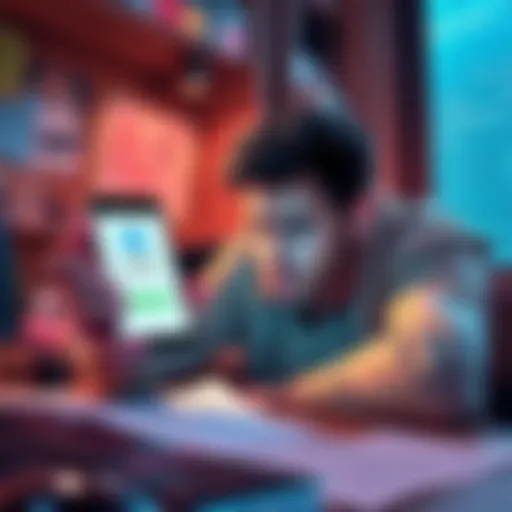 A frustrated user holding a phone showing a message about delayed refund from ChangeNOW, surrounded by paperwork and a computer