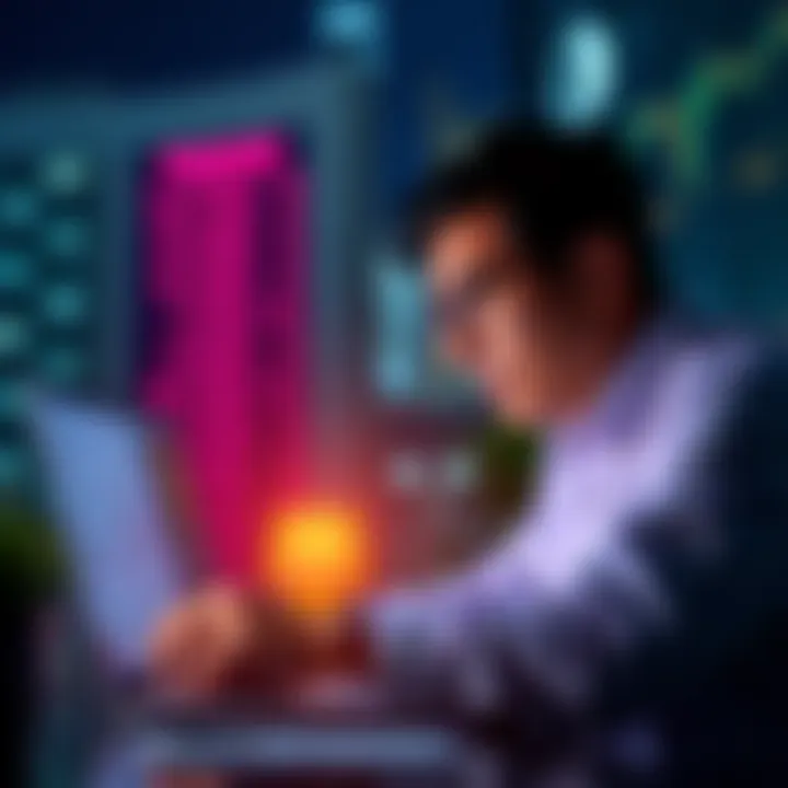 A person looking at financial charts on a laptop with a concerned expression, symbolizing shifting financial goals.