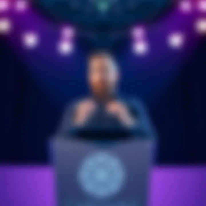Charles Hoskinson speaking about Cardano Charles Hoskinson at a podium discussing his role in Cardano