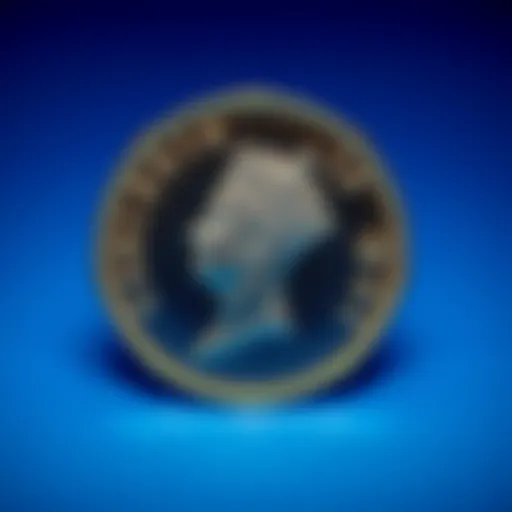 A close-up of a Charles III coin, showing his royal portrait and Canadian symbols, placed on a blue background.