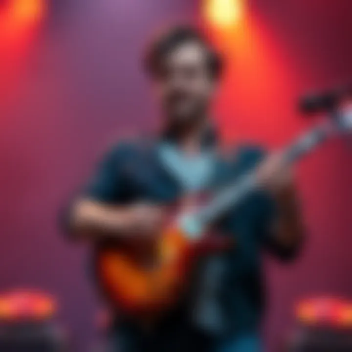 Charles Hoskinson holding a guitar, blending punk rock culture with cryptocurrency themes