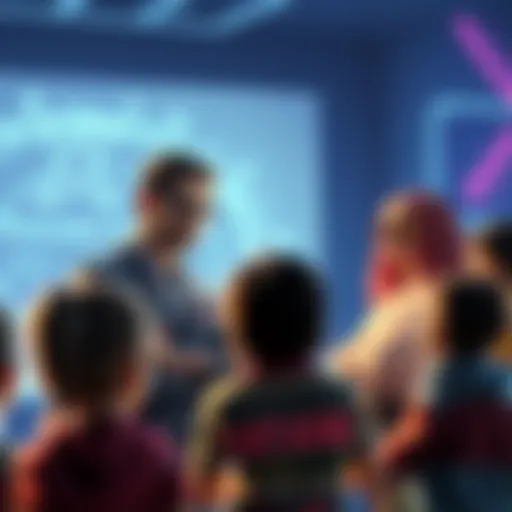 Charles Hoskinson advising a group of children about the importance of questioning digital realities