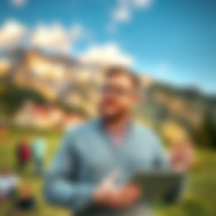 Charles Hoskinson giving a presentation outdoors in Colorado, discussing cryptocurrency and blockchain