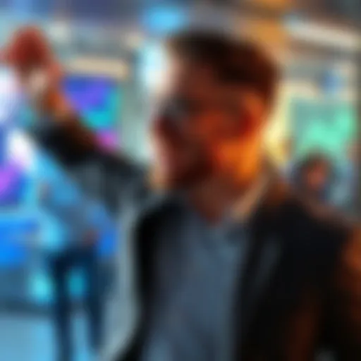 Charlie celebrating his new position at LitVM, with excited investors in the background