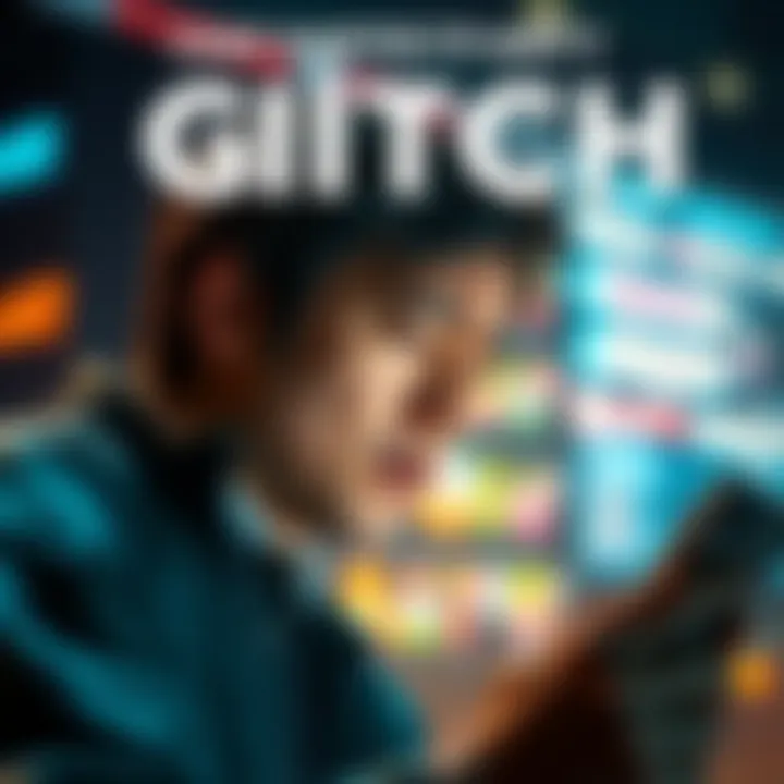 Chat Functionality Glitch A person looking frustrated while using a chat application on their device, showing signs of connectivity issues.
