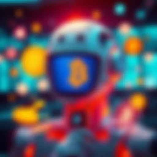 A digital representation of an AI chatbot displaying cryptocurrency symbols with HBAR prominently featured, reflecting investment discussion and biases.