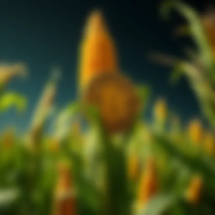 Children of the Corn Bitcoin Meme A creative meme featuring corn and Bitcoin symbols together, inspired by the film Children of the Corn, encouraging users to share their own memes.