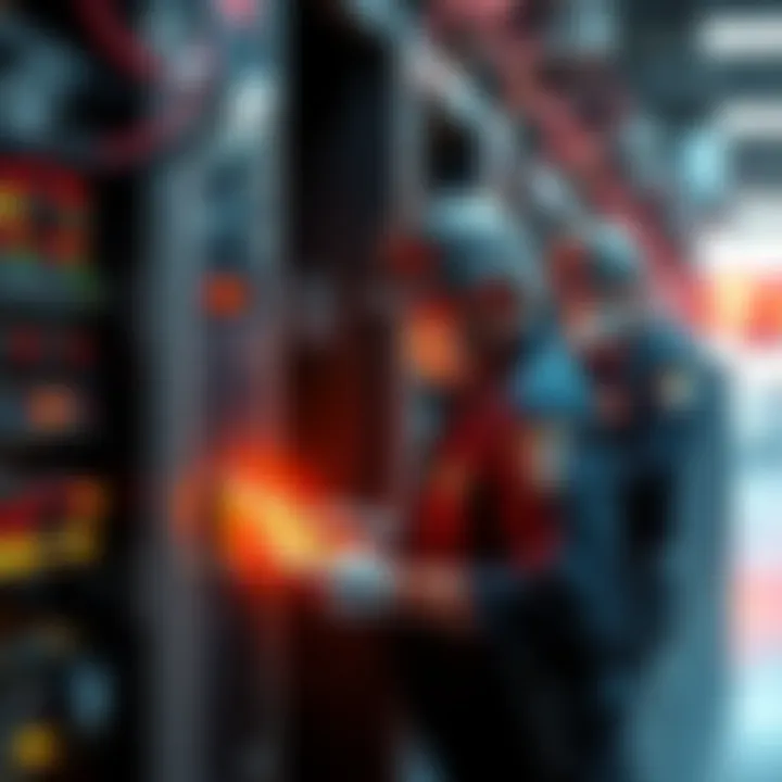 Police inspecting cryptocurrency mining equipment in China, showcasing the government's crackdown on digital currencies.