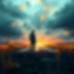 A person standing at a crossroads, contemplating different paths representing choices in life.