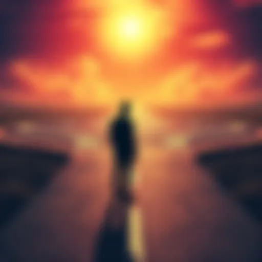 A symbolic representation of a person standing at a crossroads with empty paths, signifying a lack of choices in life.