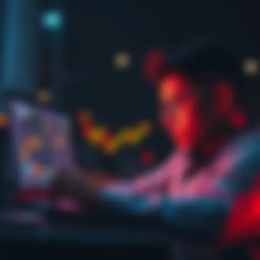 A person looking at different trading exchange platforms on a laptop, contemplating their options.